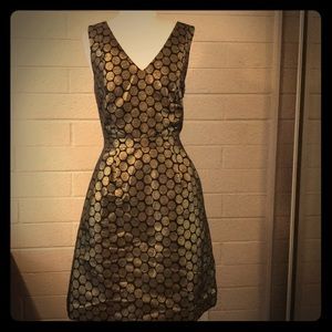 Beautiful JCrew black and gold metallic dress